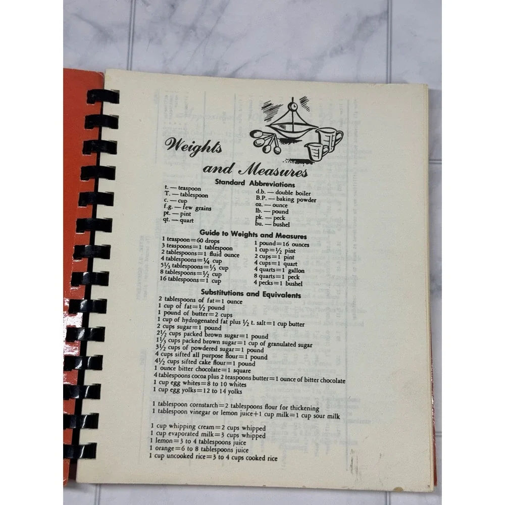 Vintage 1980 Coolidge Ward Relief Society Cookbook LDS Community Recipes Orange